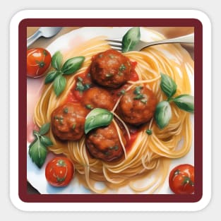 National Spaghetti Day - January 4 - Watercolor Sticker